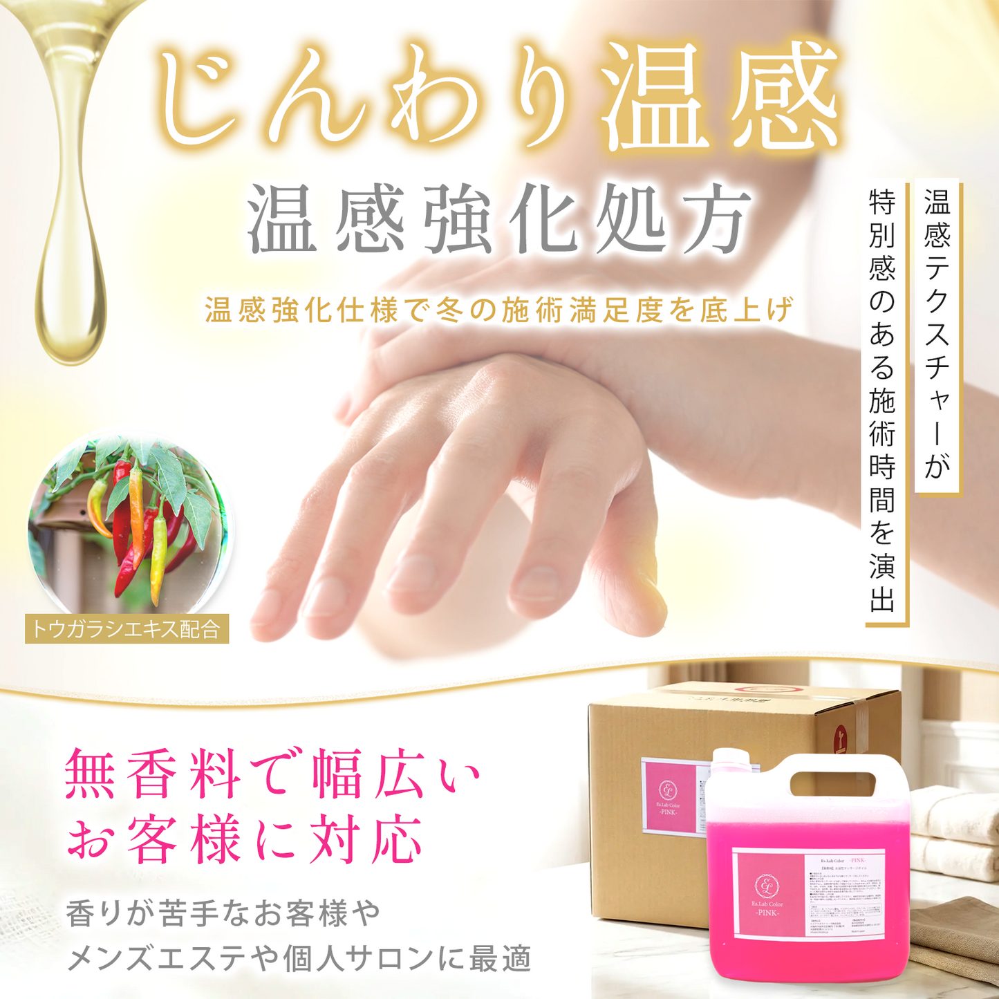 【お試しサイズ】Es.Lab Color PINK 水溶性マッサージオイル 1リットル